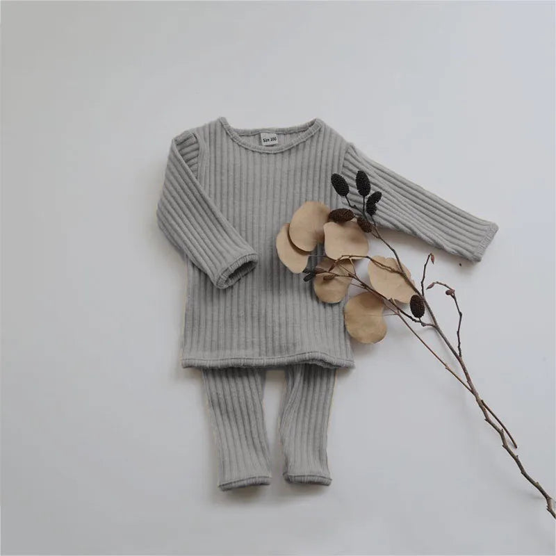 Winter Spring Baby Clothing Set For 0-5Y Baby Girl Boy Clothes Warm Sweater +Pants Children Pajamas Baby Girl Clothes