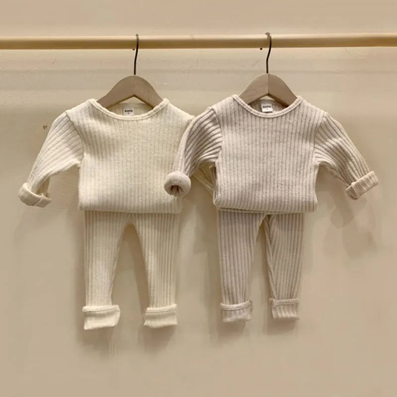 Winter Spring Baby Clothing Set For 0-5Y Baby Girl Boy Clothes Warm Sweater +Pants Children Pajamas Baby Girl Clothes