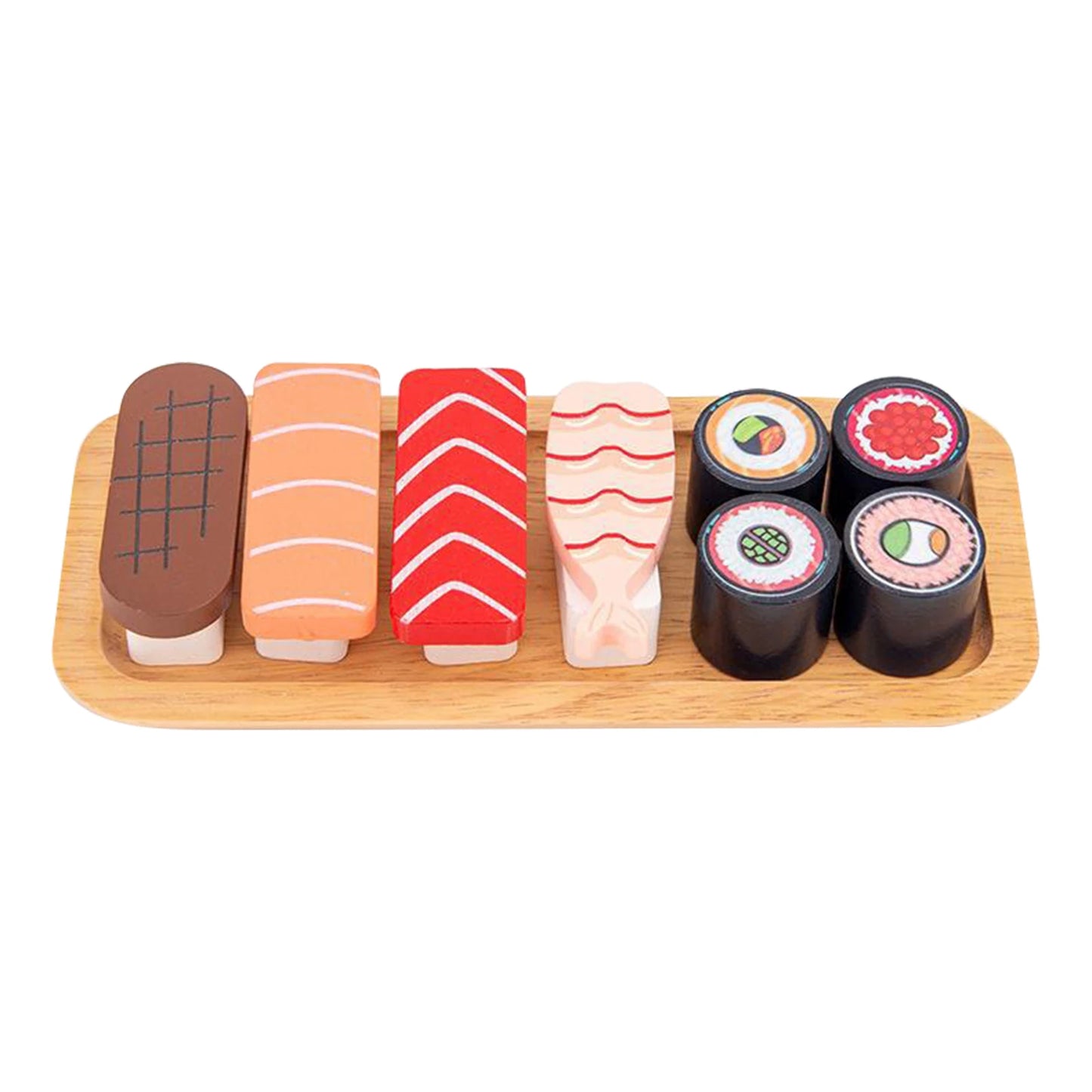 Children's Wooden Simulation Play House Sushi Group Food Set Pretend Role Play Food Set Kitchen Accessories for Boys Girls Toys