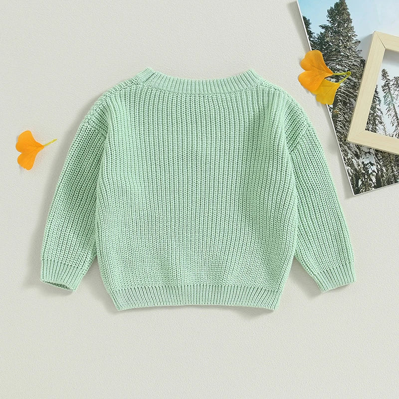 Fashion Baby Warm Sweaters Clothes for Newborn Girls Knitted Floral Loose Pullover Long Sleeve Toddler Baby Jumper Knitwear Tops