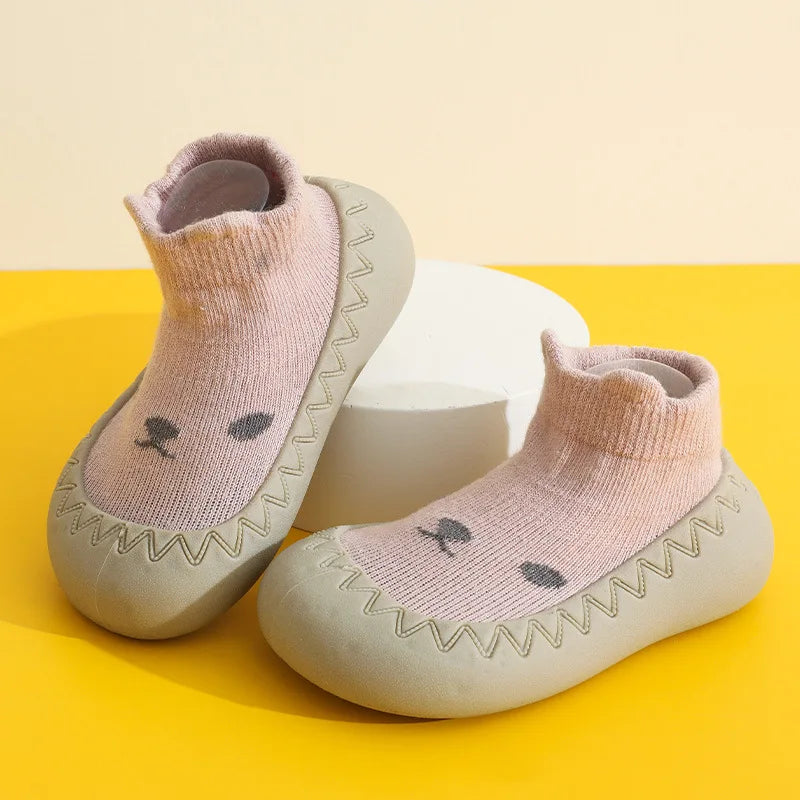 Baby Shoes Kids Soft Rubber Sole First Walkers Children Sock Shoes Non-slip Floor Socks Toddler Sock Shoes 0-4Y Boy Girl Booties